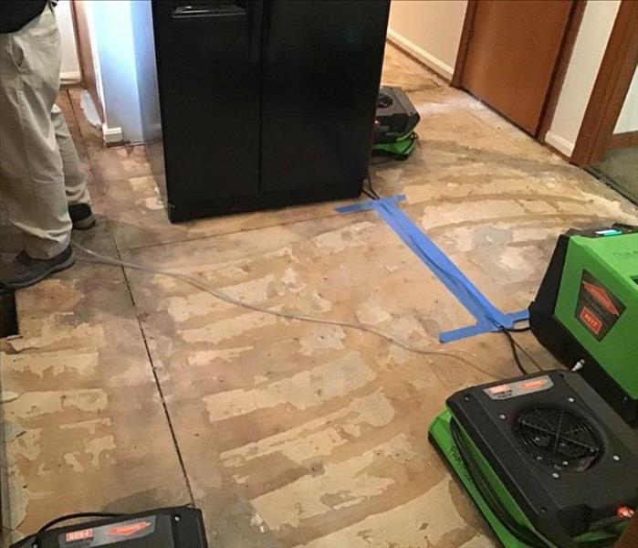floor mid renovation with air mover